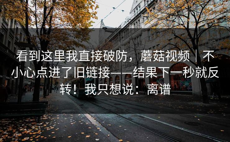 看到这里我直接破防，蘑菇视频｜不小心点进了旧链接——结果下一秒就反转！我只想说：离谱